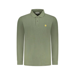 Timberland Polo Maniche Lunghe Uomo Verde Ricamo Logo