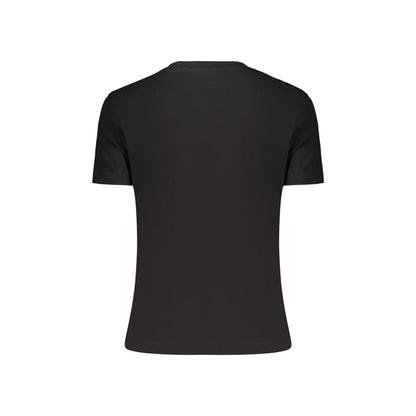 GUESS JEANS T-SHIRT MANICHE CORTE DONNA NERO