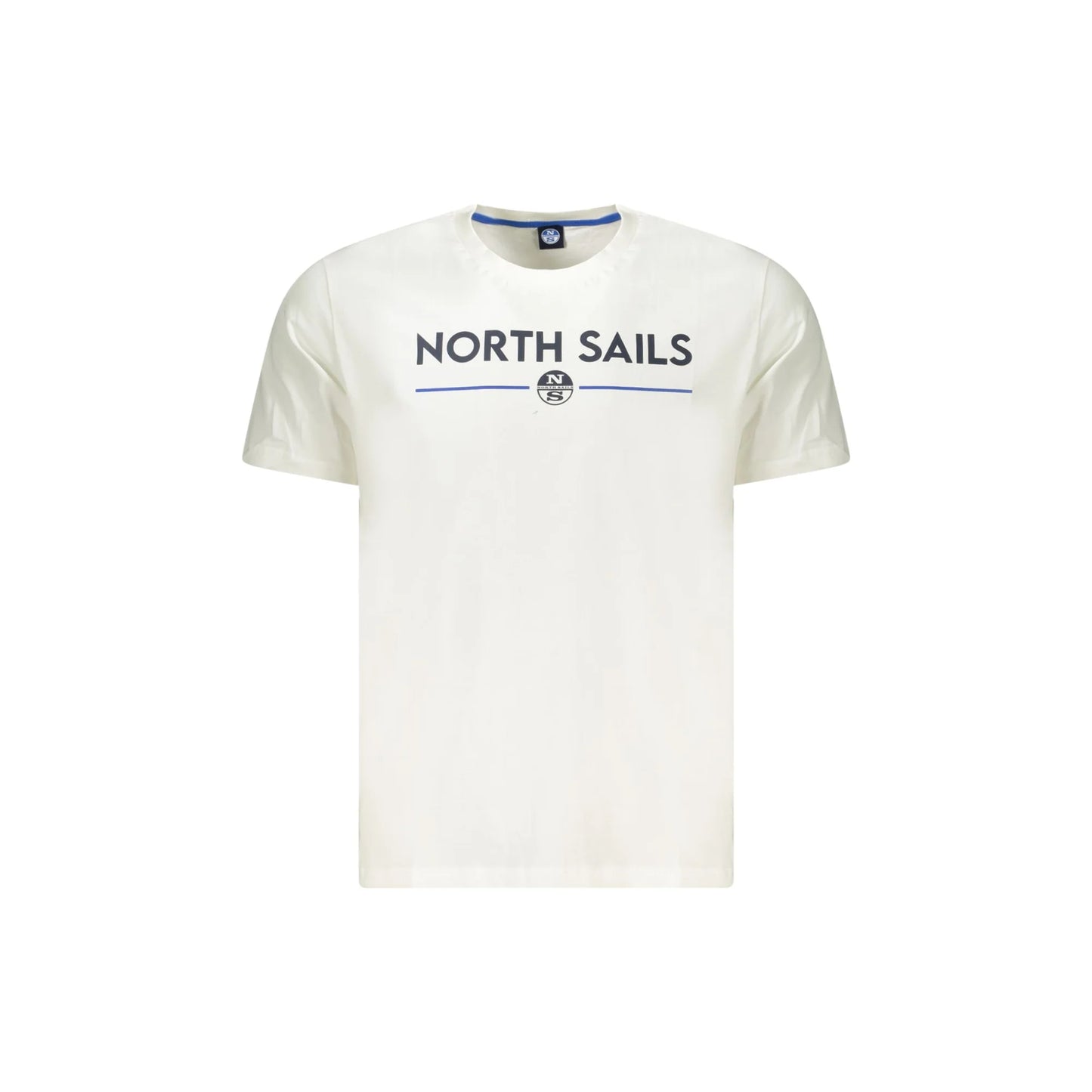 North Sails T-Shirt Uomo Bianca Girocollo Cotone Stampa Logo Bianco - foto prodotto