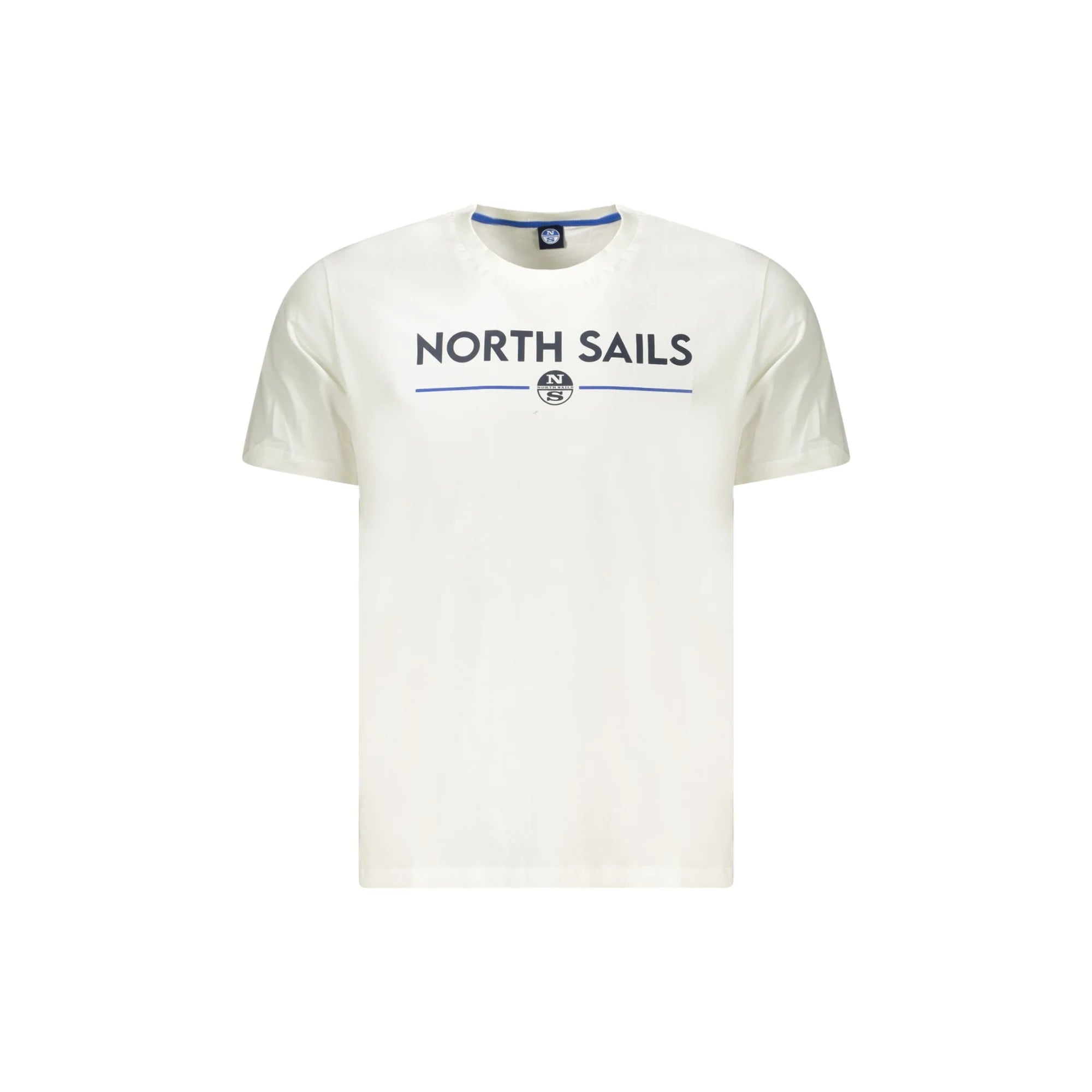 North Sails T-Shirt Uomo Bianca Girocollo Cotone Stampa Logo Bianco - foto prodotto