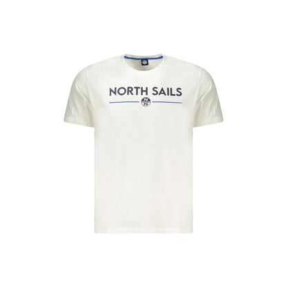 North Sails T-Shirt Uomo Bianca Girocollo Cotone Stampa Logo Bianco - foto prodotto