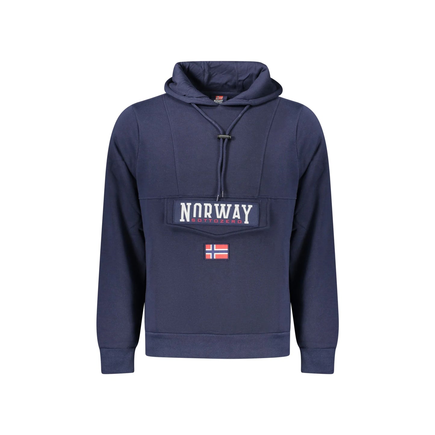 Norway 1963 Felpa Uomo Blu con Cappuccio Felpata Applicazione Logo Felpe - foto prodotto