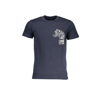 Cavalli Class T-Shirt Maniche Corte Uomo Blu Stampa Logo - foto prodotto