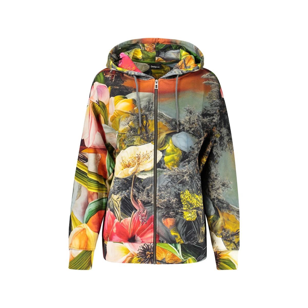 DESIGUAL FELPA CON ZIP DONNA GRIGIO