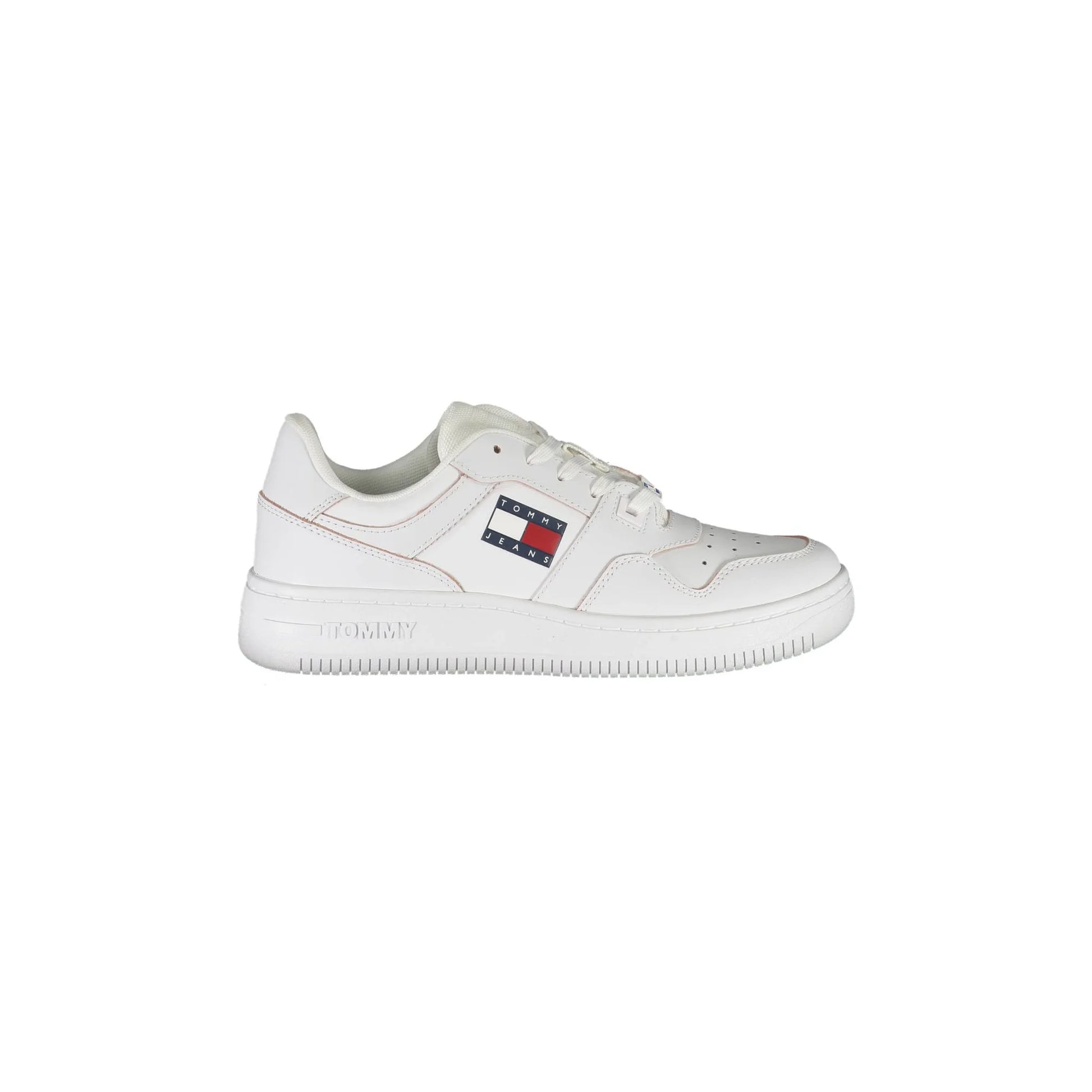 TOMMY HILFIGER Scarpe Sneakers Donna Bianche con Lacci e Logo Bianco - foto prodotto