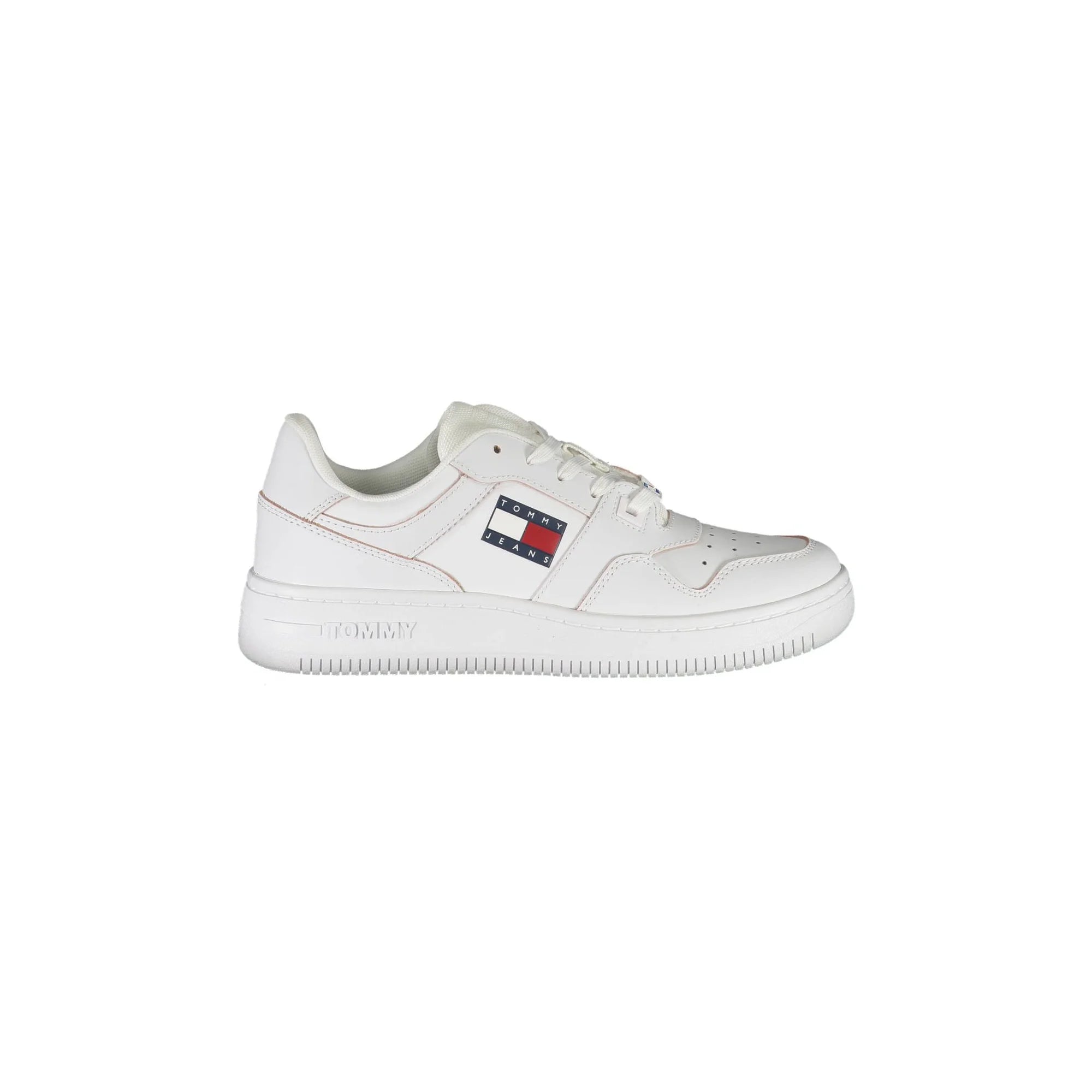 TOMMY HILFIGER Scarpe Sneakers Donna Bianche con Lacci e Logo Bianco - foto prodotto