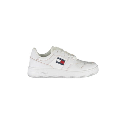 TOMMY HILFIGER Scarpe Sneakers Donna Bianche con Lacci e Logo Bianco - foto prodotto