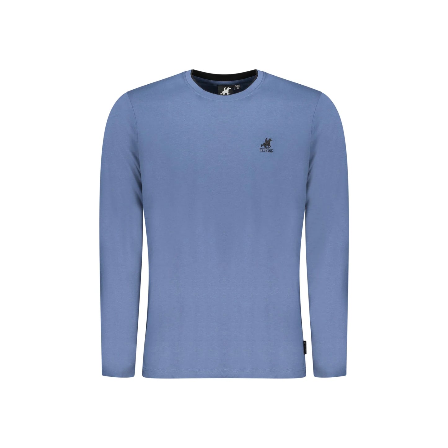 U.S. Grand T-Shirt Uomo Blu Maniche Lunghe Girocollo Ricamo Logo - foto prodotto