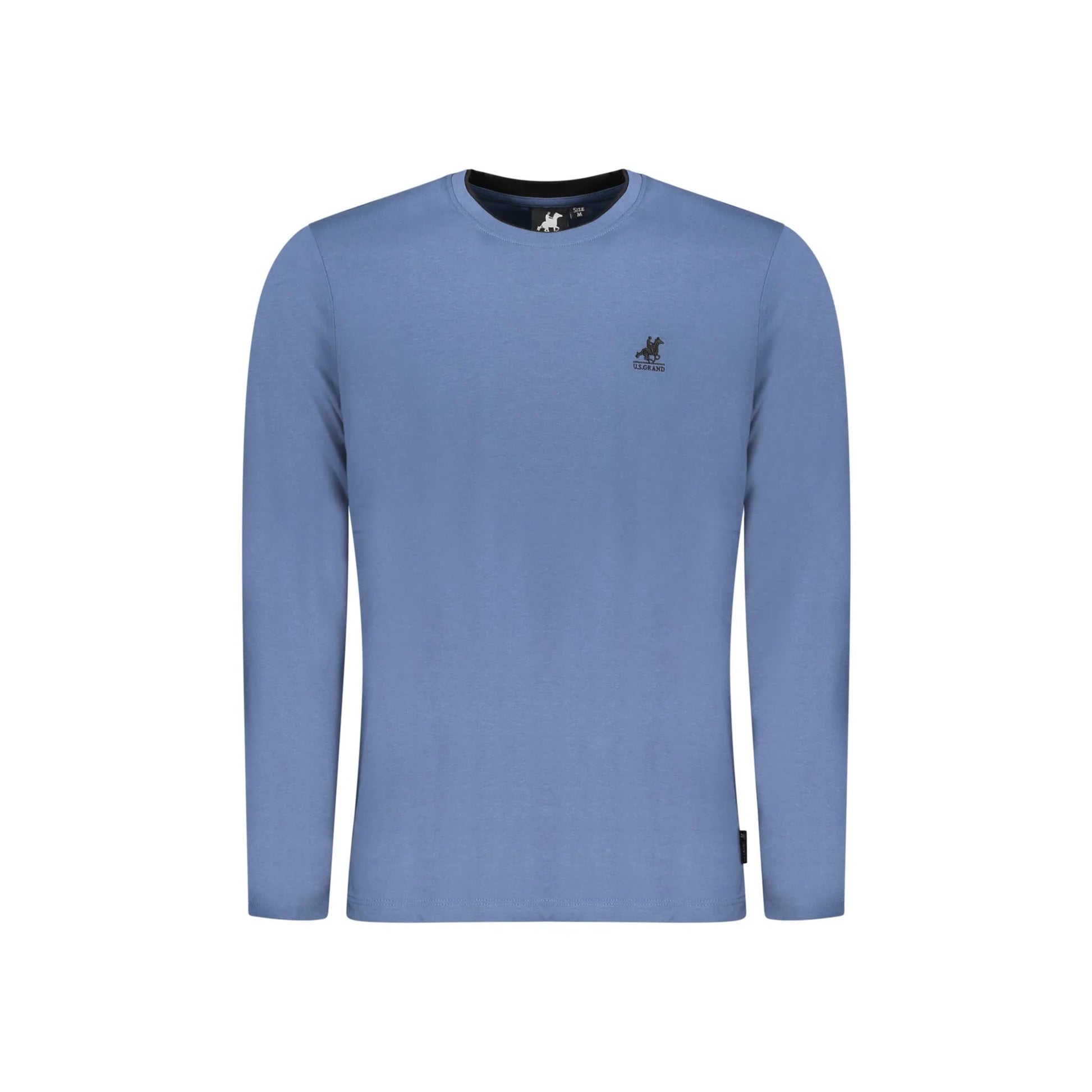 U.S. Grand T-Shirt Uomo Blu Maniche Lunghe Girocollo Ricamo Logo - foto prodotto