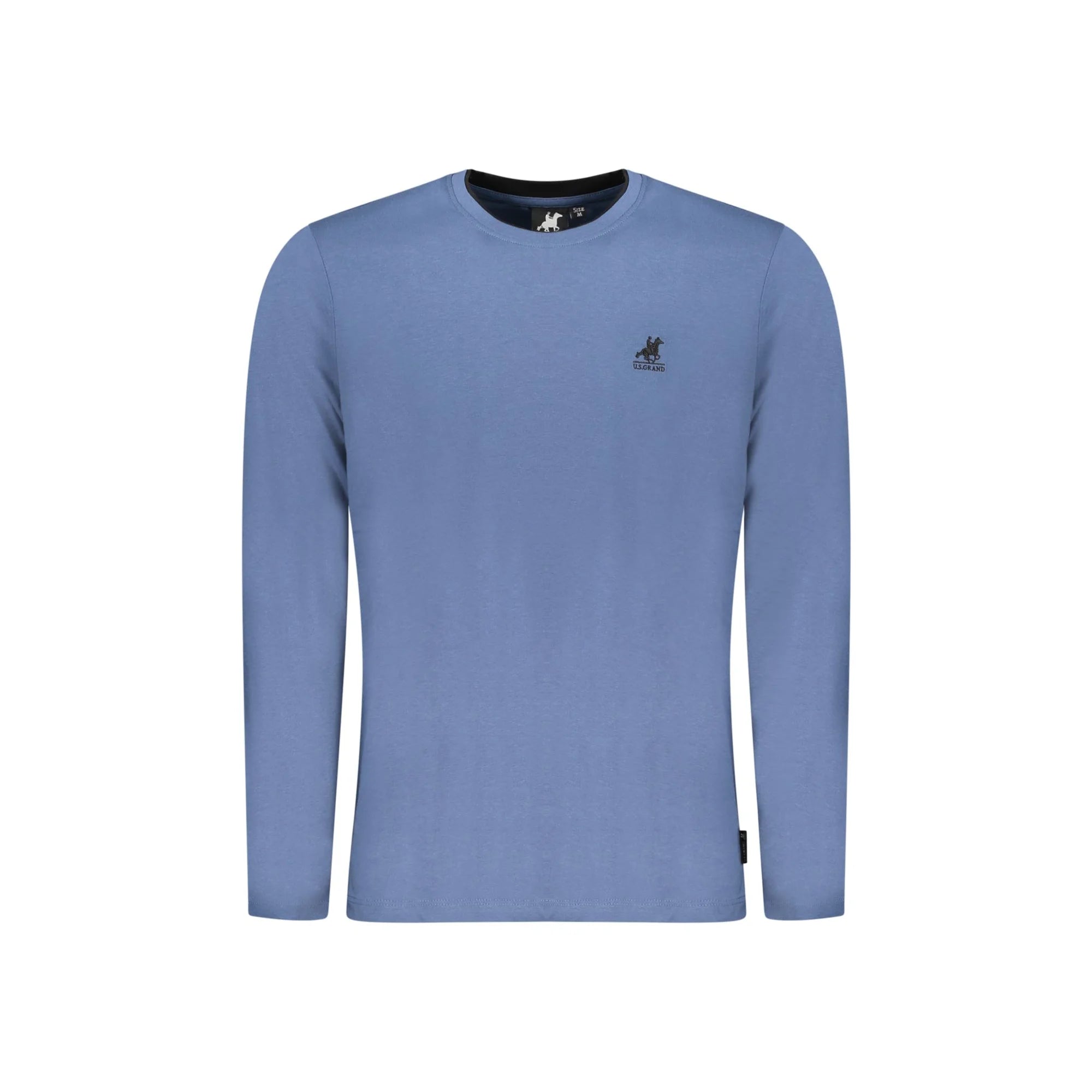 U.S. Grand T-Shirt Uomo Blu Maniche Lunghe Girocollo Ricamo Logo - foto prodotto