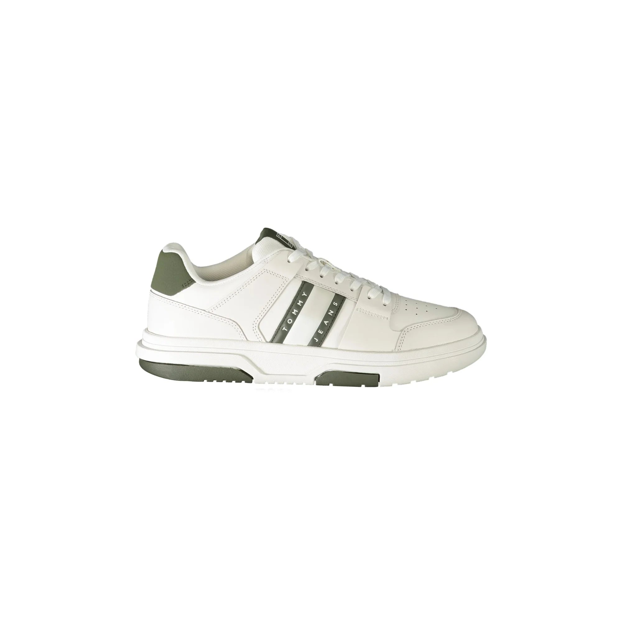 TOMMY HILFIGER Scarpe Sneakers Uomo Bianche con Dettagli Verdi Bianco - foto prodotto