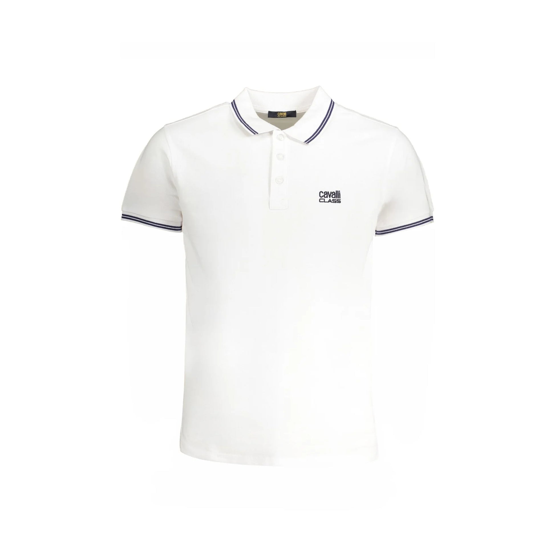 Cavalli Class Polo Maniche Corte Uomo Bianca Ricamo Bianco - foto prodotto