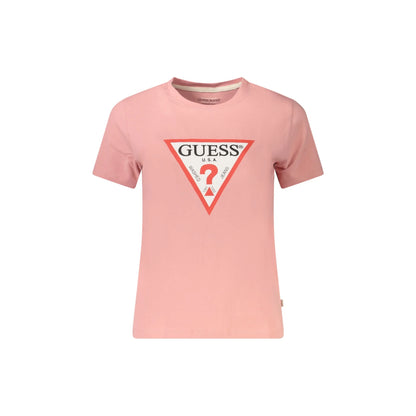 Guess Jeans T-Shirt Maniche Corte Donna Rosa Stampa Logo - foto prodotto