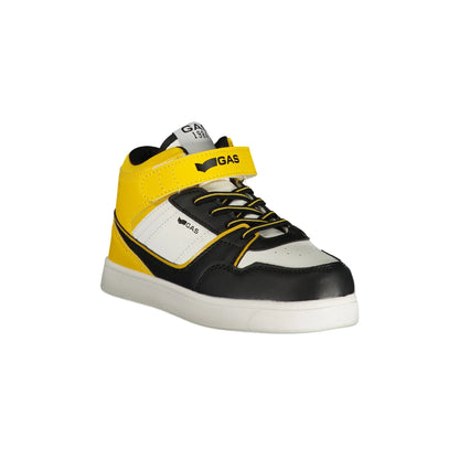 Gas Sneakers Bambino Gialle Alte Lacci Elastici Strap Logo unisex - vista 2