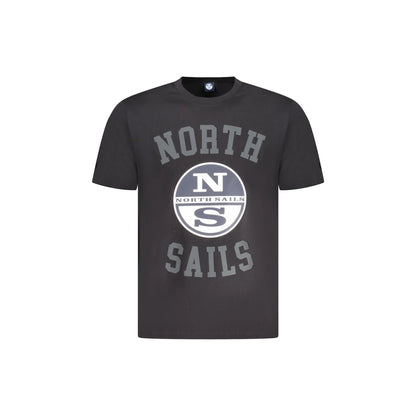 North Sails T-Shirt Maniche Corte Uomo Nera Stampa Logo Nero - foto prodotto