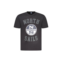 North Sails T-Shirt Maniche Corte Uomo Nera Stampa Logo
