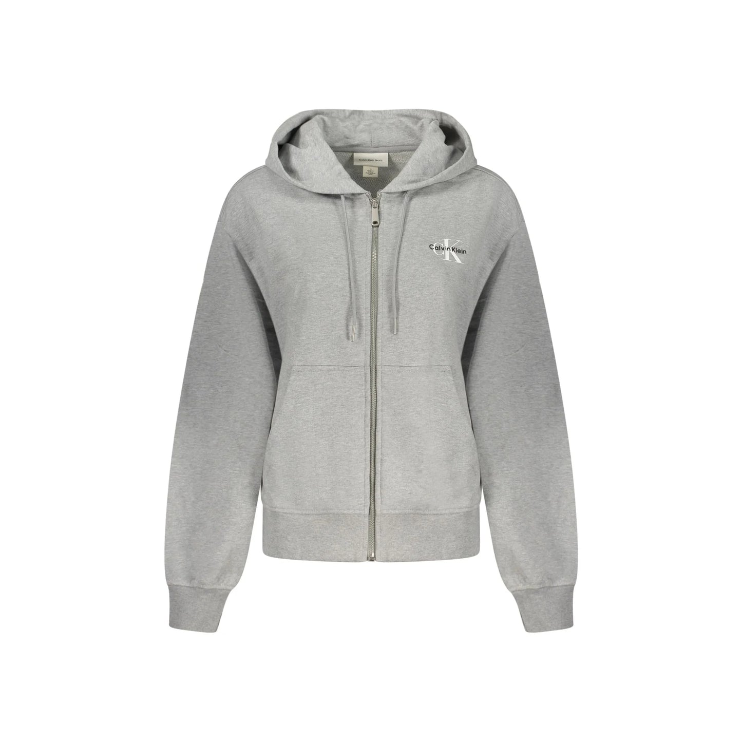 Calvin Klein Felpa Maniche Lunghe Donna Grigia Zip Ricamo Felpe Grigio - foto prodotto