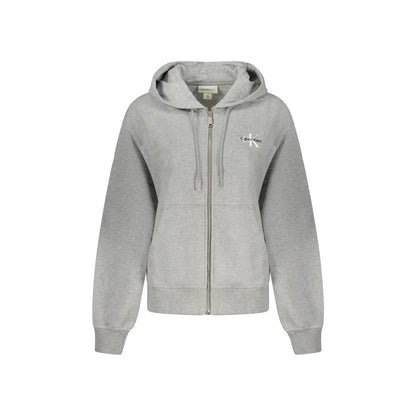 Calvin Klein Felpa Maniche Lunghe Donna Grigia Zip Ricamo Felpe Grigio - foto prodotto