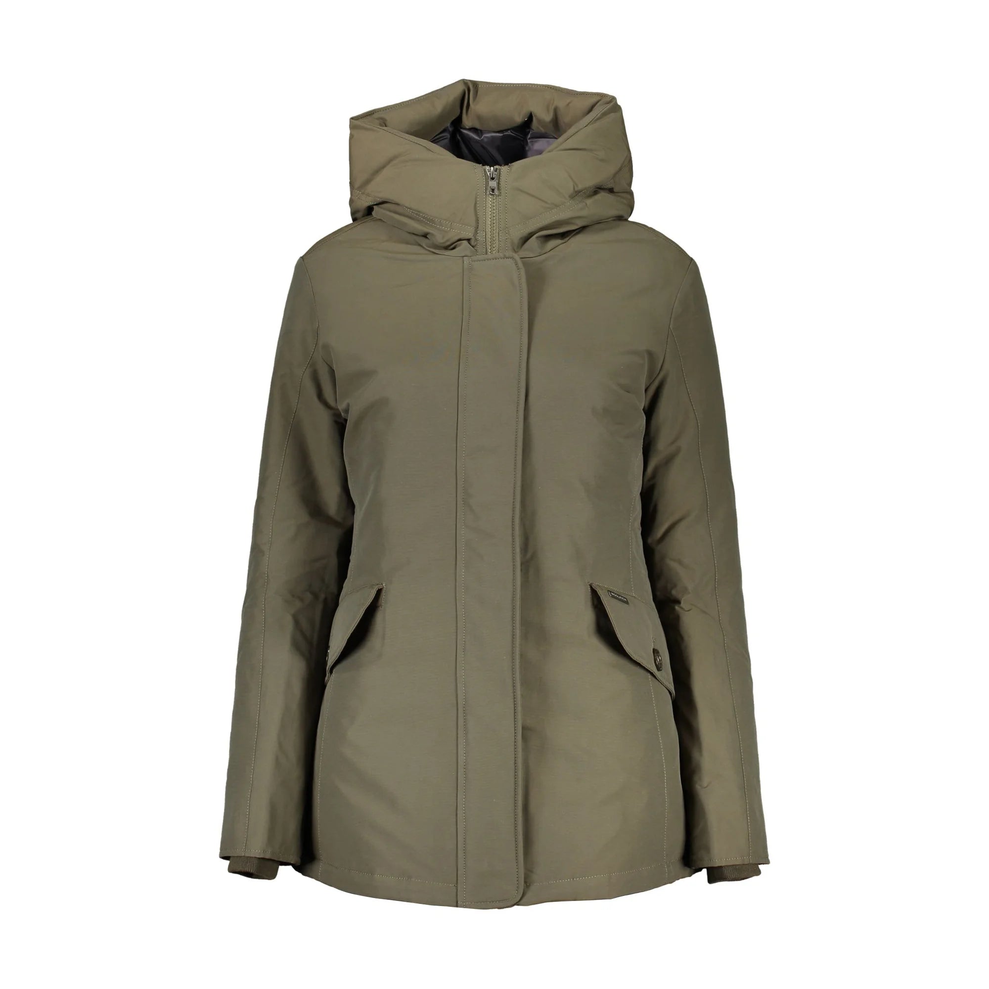 Woolrich Giubbotto Donna Verde con Cappuccio e Tasche Giubbotti e Giacche - foto prodotto