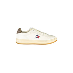 TOMMY HILFIGER Baskets Femme Blanches avec Détails Marron