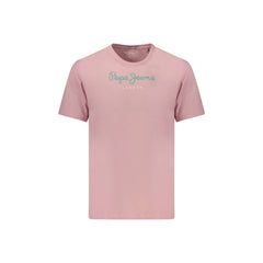 Pepe Jeans T-Shirt Μανίκια Κοντά Ανδρική Ροζ Εκτύπωση Λογότυπο