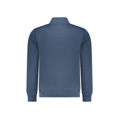 U.S. Grand Felpa Uomo Blu Mezza Zip Felpata Tascone Stampa Logo Felpe - vista 2