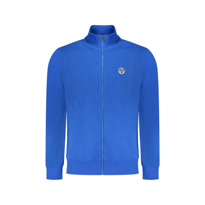 North Sails Felpa Uomo Blu con Zip Garzata Tasche Logo Felpe - foto prodotto
