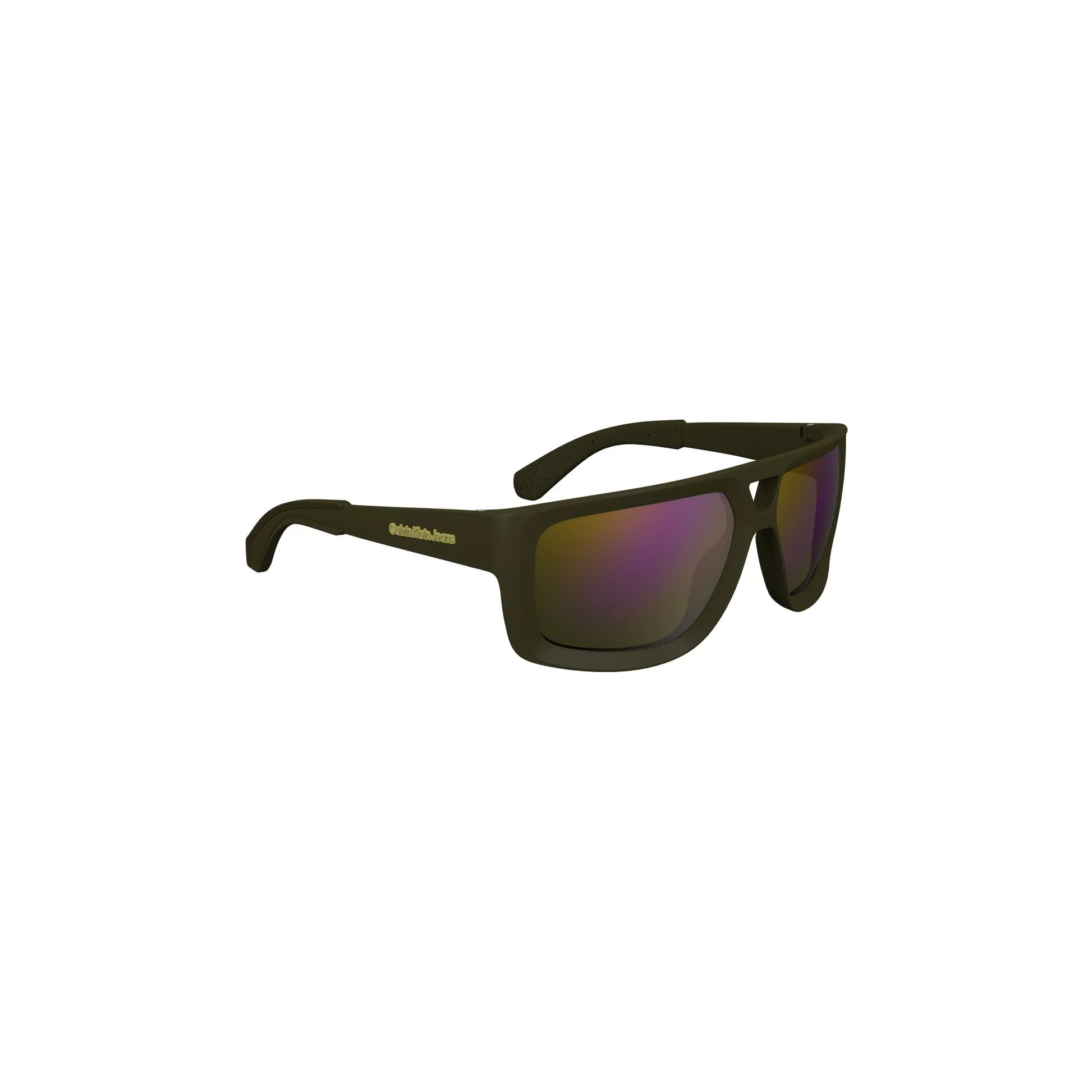 Calvin Klein Occhiali da Sole Uomo Verde Lente Quadrata Logo - vista 3