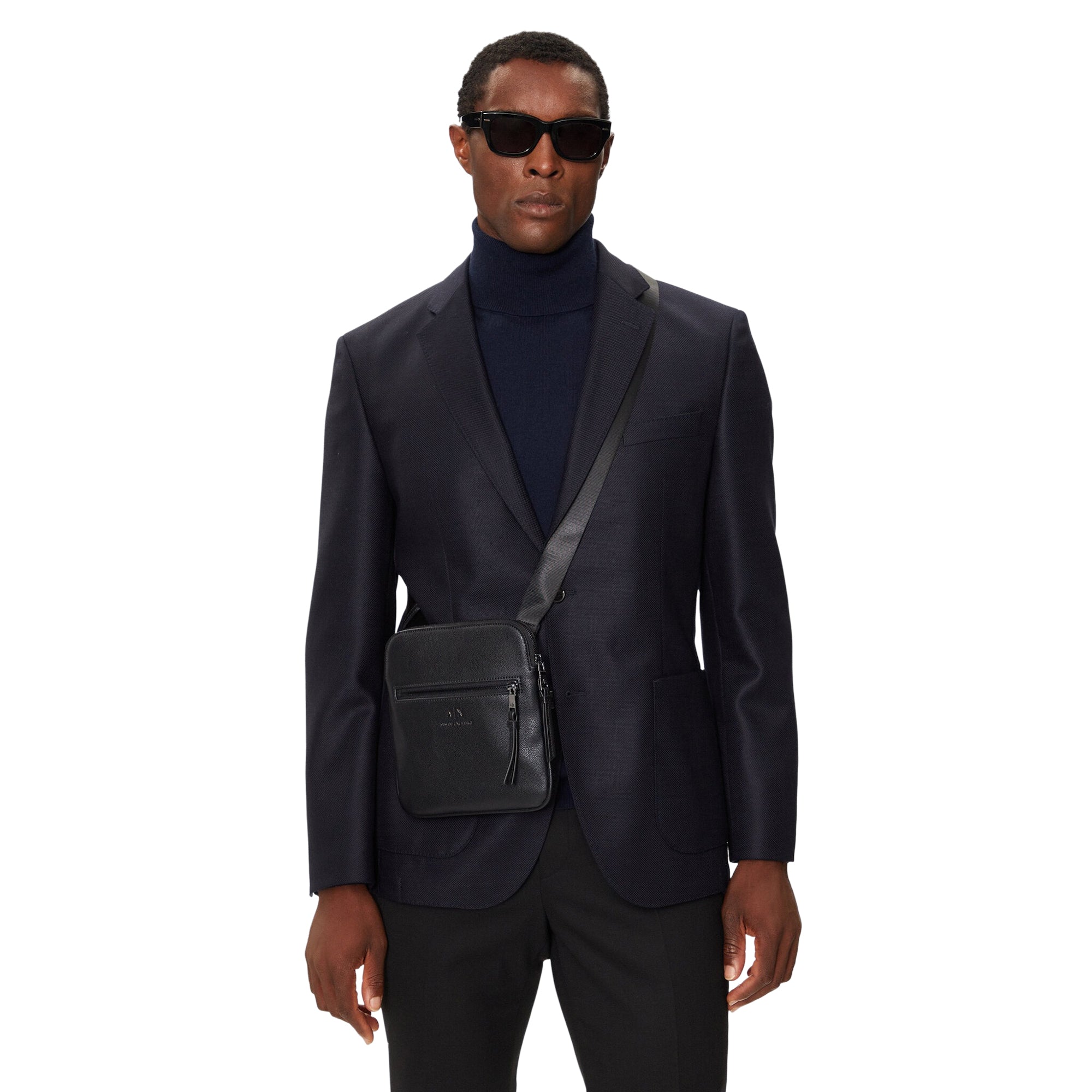 Borsello Uomo Tracolla Flat Nero Armani Exchange con Tasca Zip