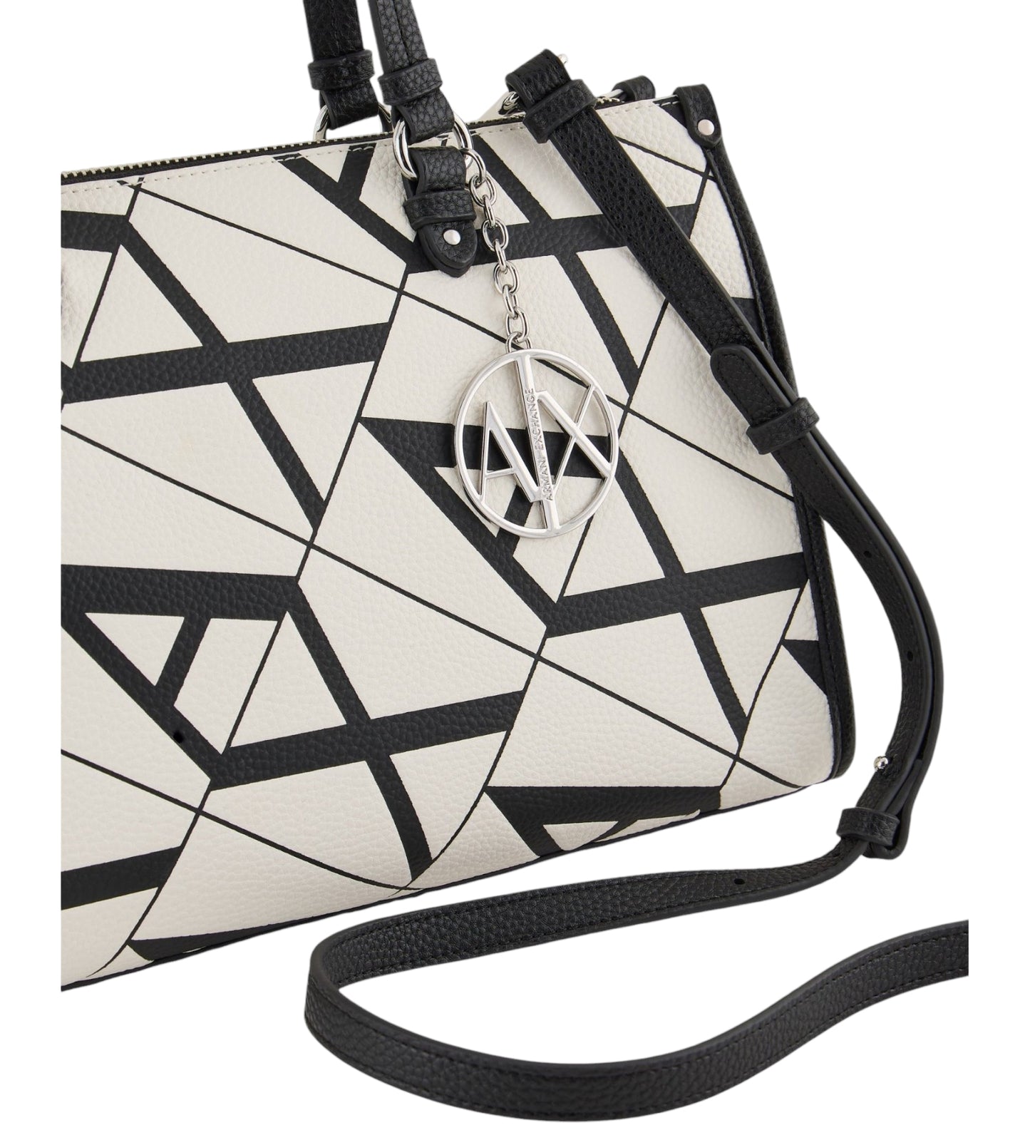 Borsa Donna Bauletto Armani Exchange Gynger con Tracolla Bianco Nero Borse - vista 5