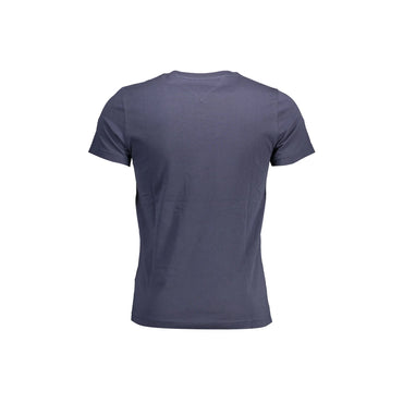 Tommy Hilfiger T-Shirt Uomo Blu Girocollo Cotone Ricamo Logo - vista 2