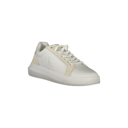 CALVIN KLEIN Scarpe Sneakers Uomo Bianche con Stampa e Dettagli a Contrasto bianco - vista 2