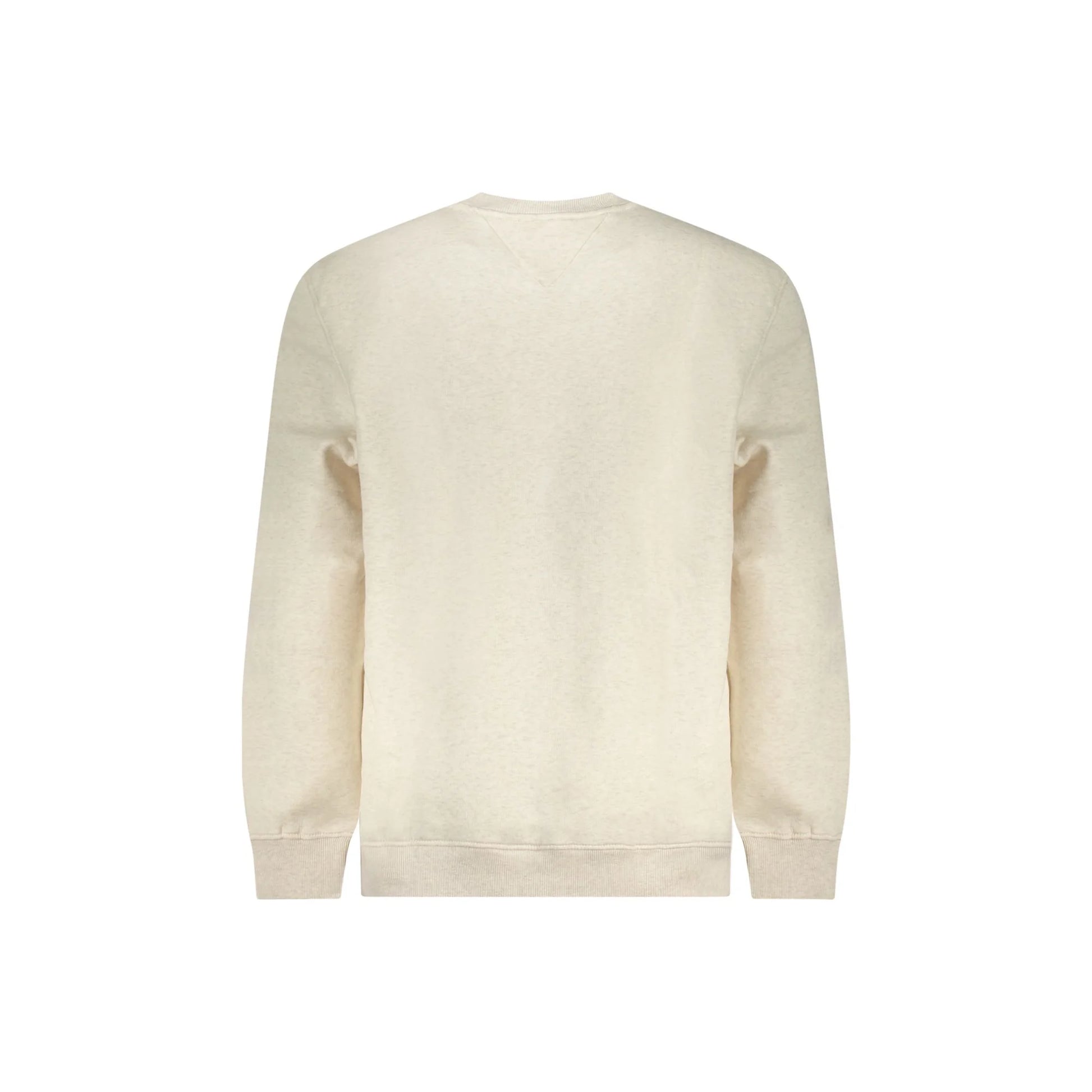 Tommy Hilfiger Felpa Uomo Beige Girocollo Felpata Ricamo Logo Felpe - vista 3