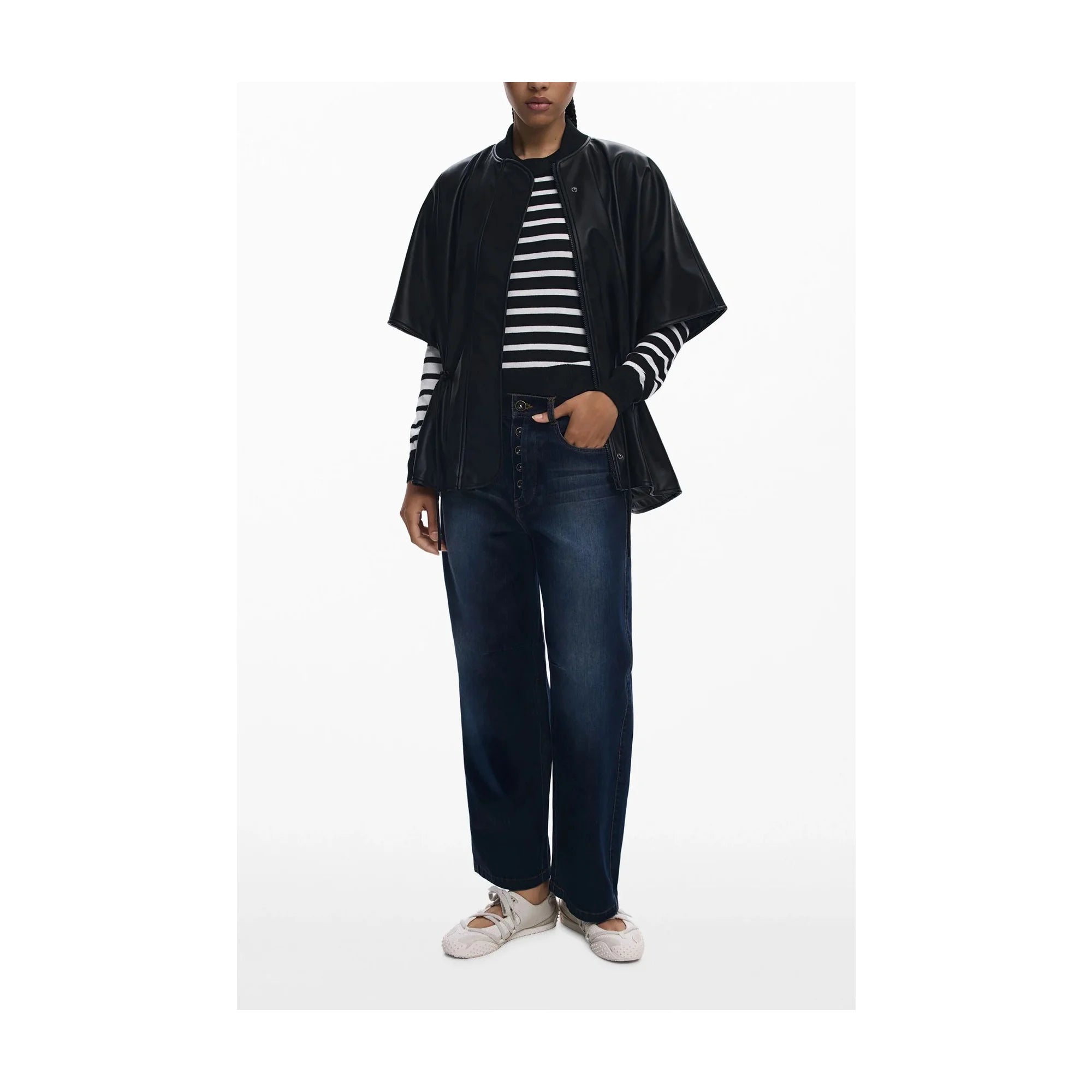 DESIGUAL PONCHO DONNA NERO