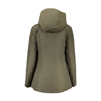 Woolrich Giubbotto Donna Verde con Cappuccio e Tasche Giubbotti e Giacche - vista 2