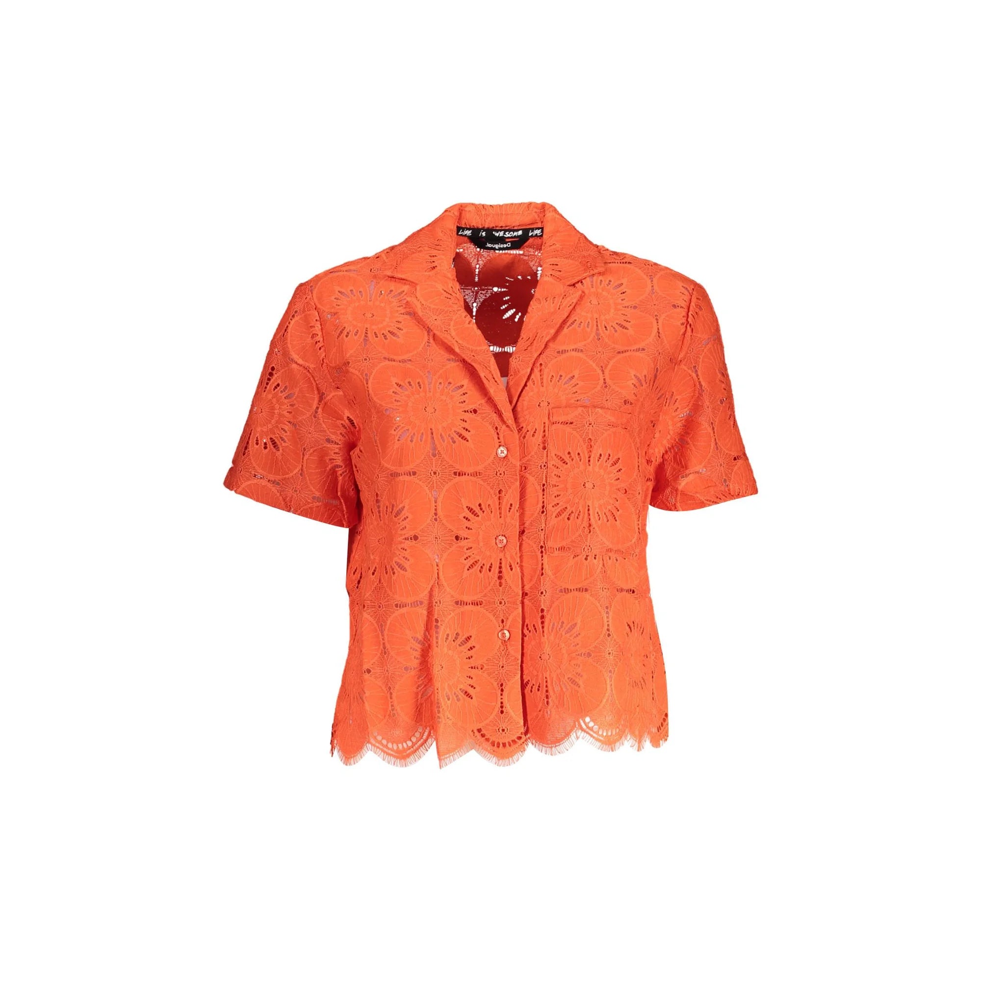DESIGUAL CAMICIA MANICHE CORTE DONNA ARANCIO
