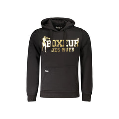 Boxeur Des Rues Felpa Maniche Lunghe Senza Zip Uomo Nera Stampa in Oro