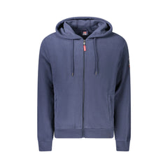 Norway 1963 Felpa Uomo Blu con Zip Pile Cappuccio Ricamo Logo