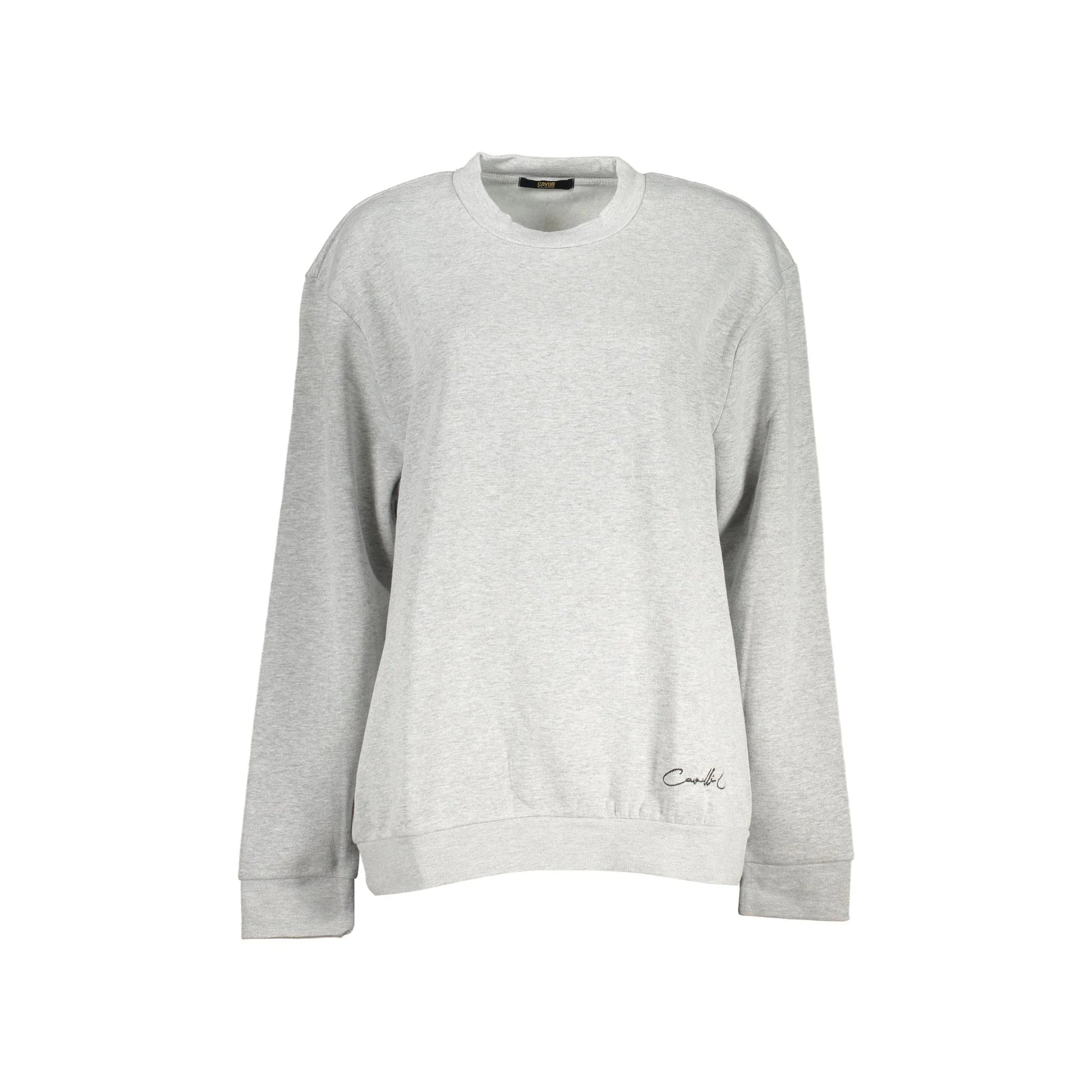Cavalli Class Felpa Donna Grigia Girocollo con Logo Ricamato Felpe Grigio - foto prodotto