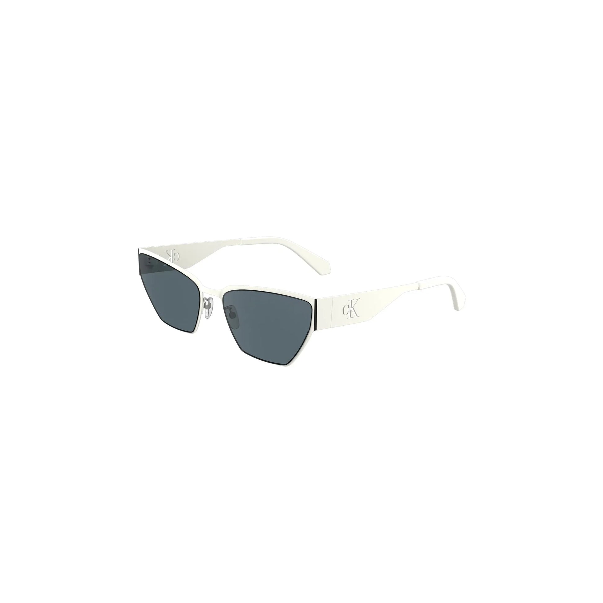 Calvin Klein Occhiali da Sole Donna Bianchi Lente a Gatto Logo bianco - vista 2