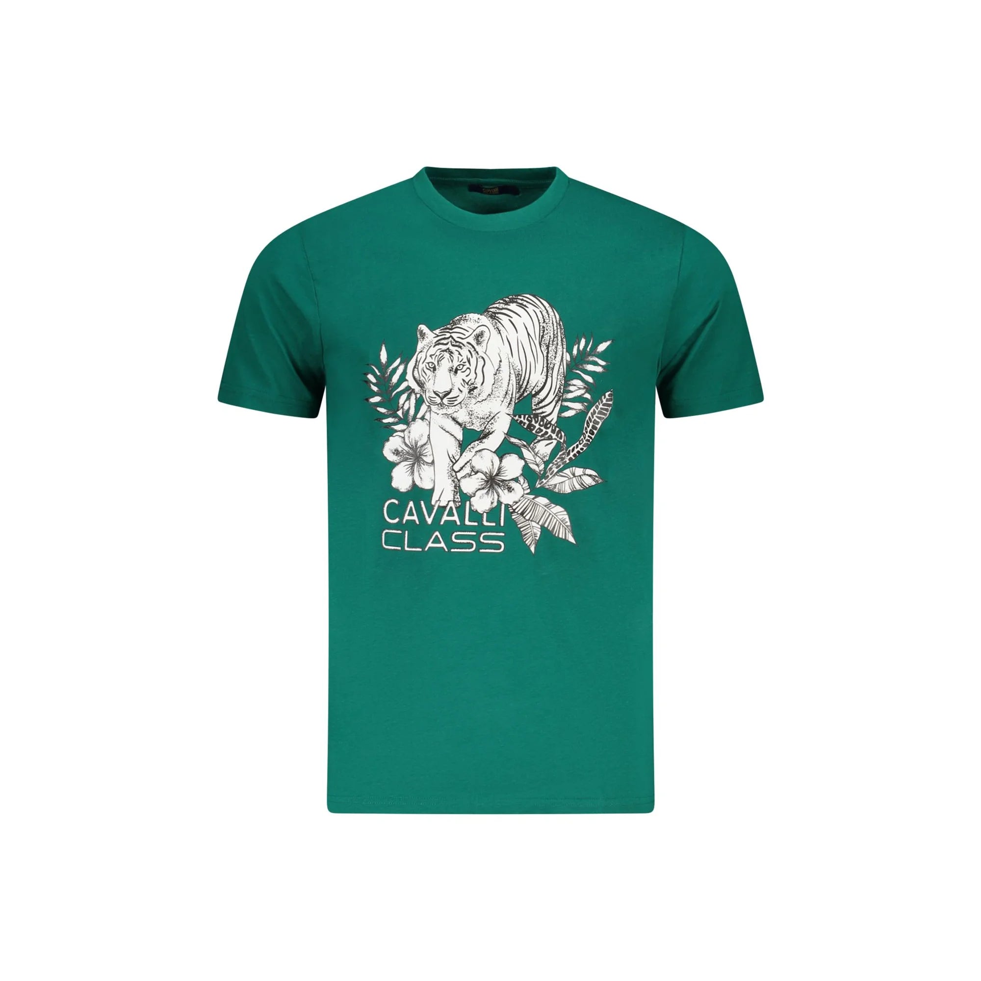 Cavalli Class T-Shirt Maniche Corte Uomo Verde Stampa - foto prodotto