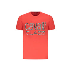 Cavalli Class T-Shirt Krótki Rękaw Mężczyzna Czerwony Z Nadrukiem Logo