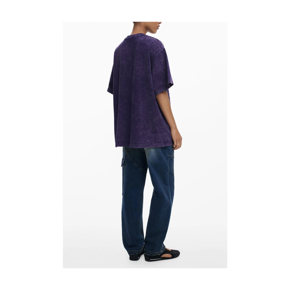 DESIGUAL T-SHIRT MANICHE CORTE DONNA VIOLA