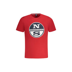 North Sails T-Shirt Maniche Corte Uomo Rossa Stampa Logo