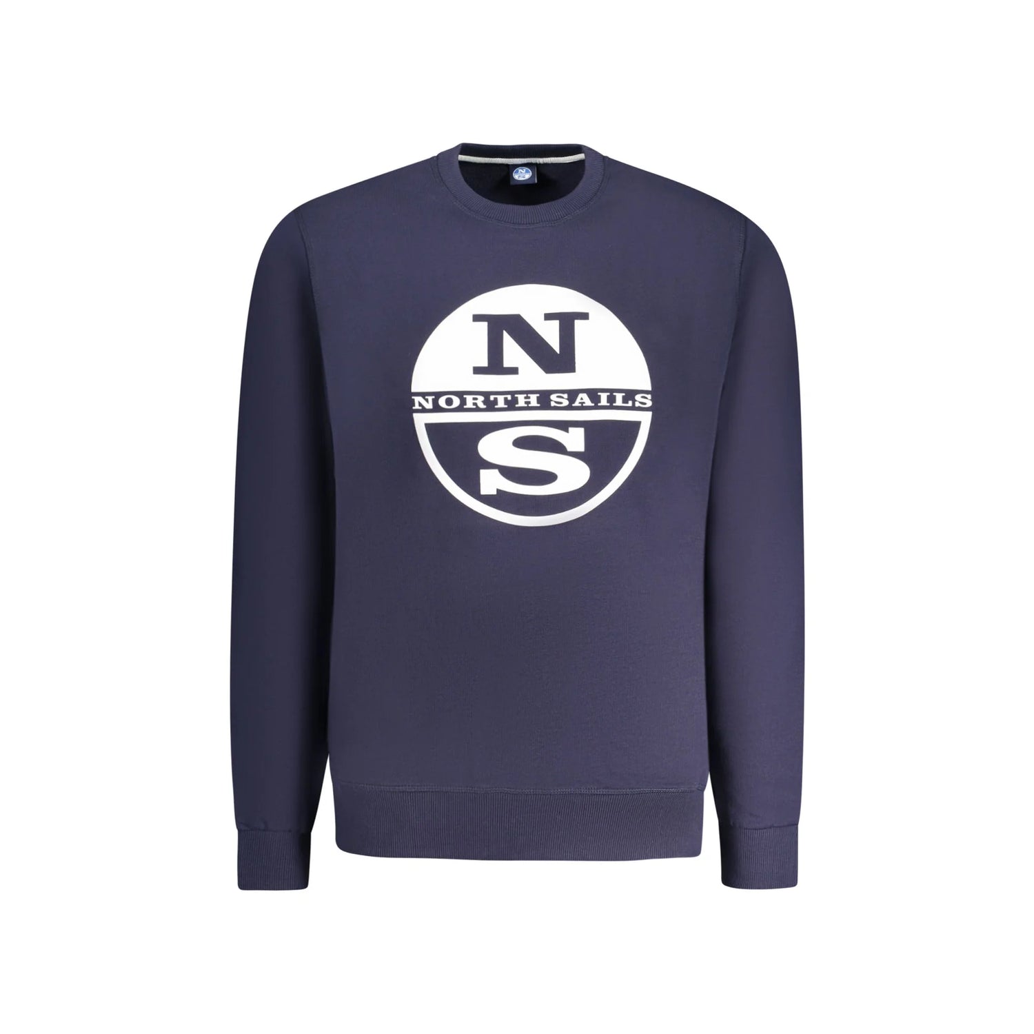 North Sails Felpa Uomo Blu Maniche Lunghe Garzata Girocollo Stampa Logo Felpe - foto prodotto