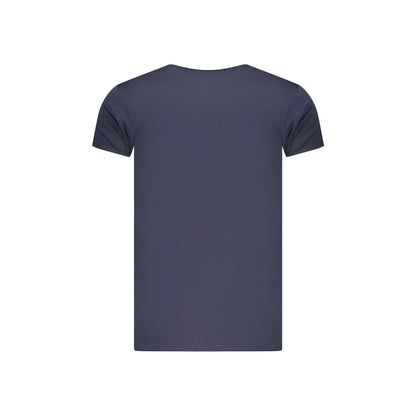 Cavalli Class T-Shirt Uomo Blu Girocollo Cotone Stampa Logo - vista 2