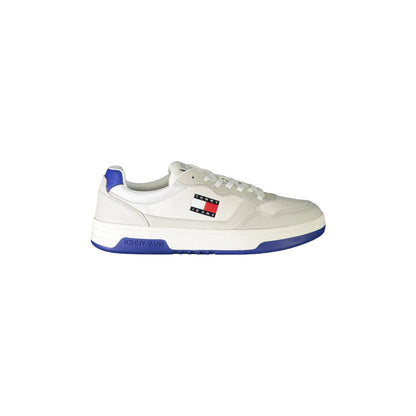 TOMMY HILFIGER Scarpe Sneakers Uomo Bianche con Dettagli Blu Royal Bianco - foto prodotto