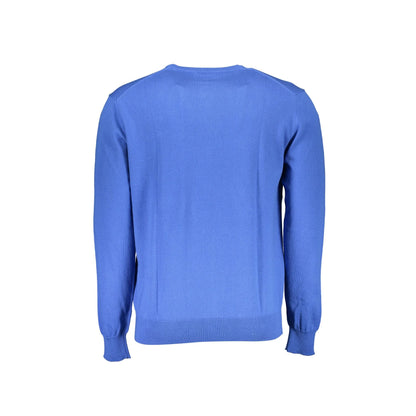 La Martina Maglia Uomo Blu Maniche Lunghe Girocollo Logo Maglie - vista 2