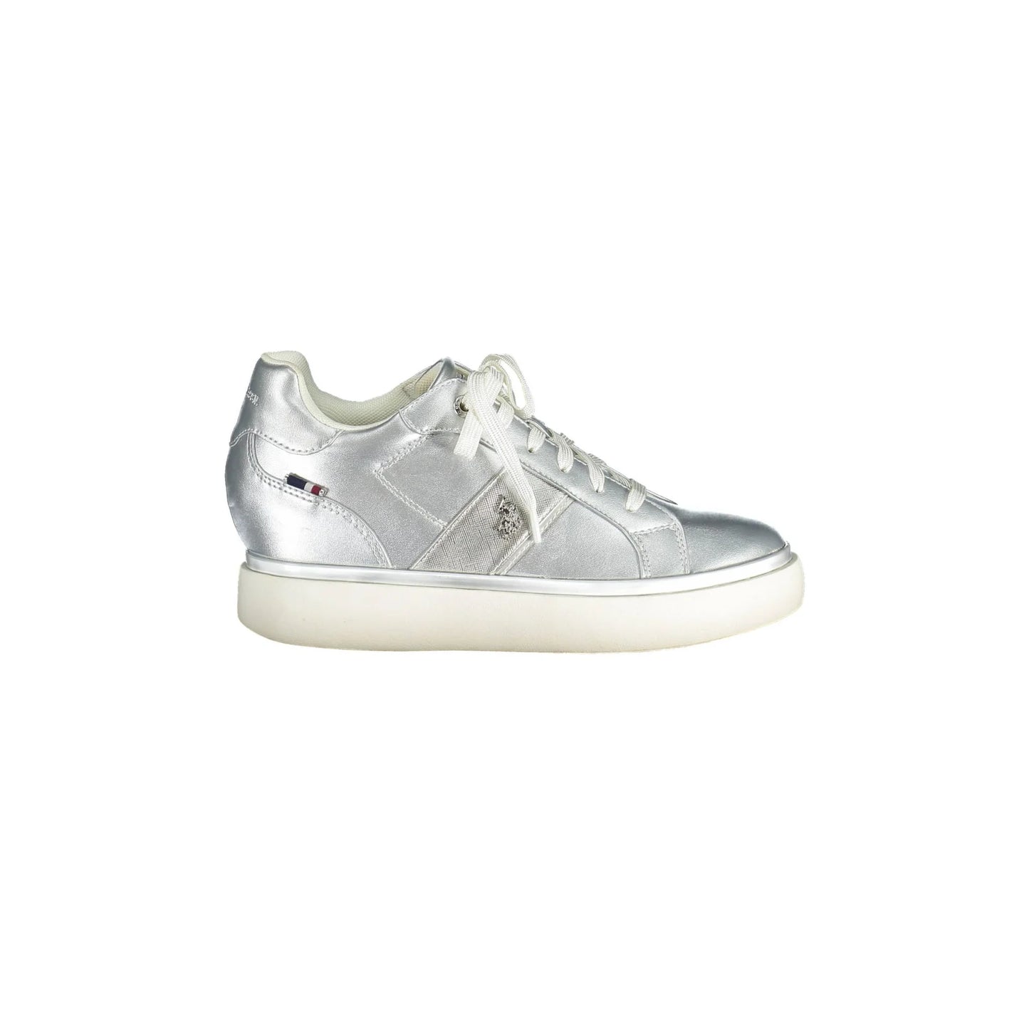 U.S. Polo Sneakers Donna Argento Lacci Dettagli Contrasto Logo U.S. Polo Best Price - foto prodotto