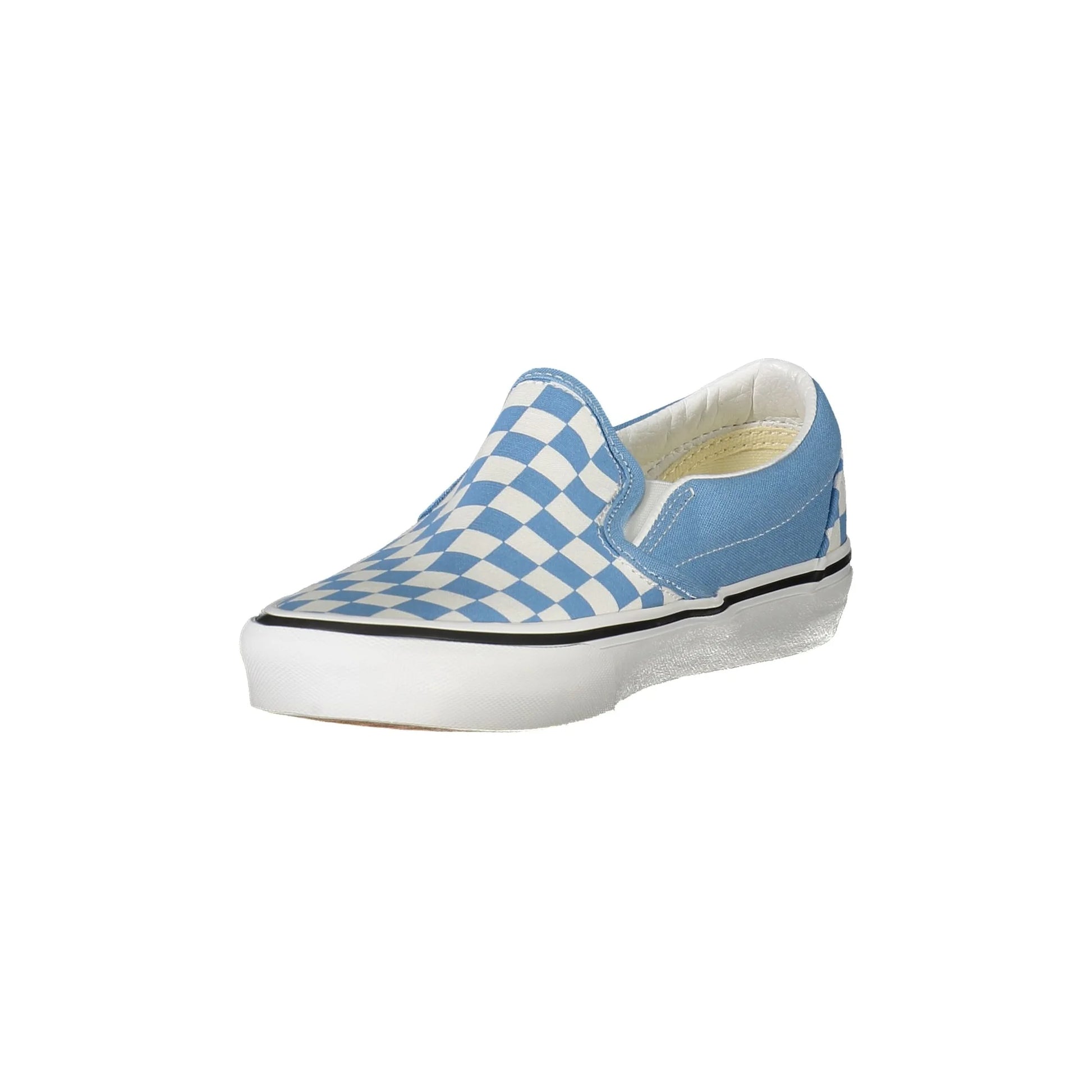 Vans Scarpe Sneakers Donna Azzurre Classic Slip-On con Fantasia a Scacchi - vista 3